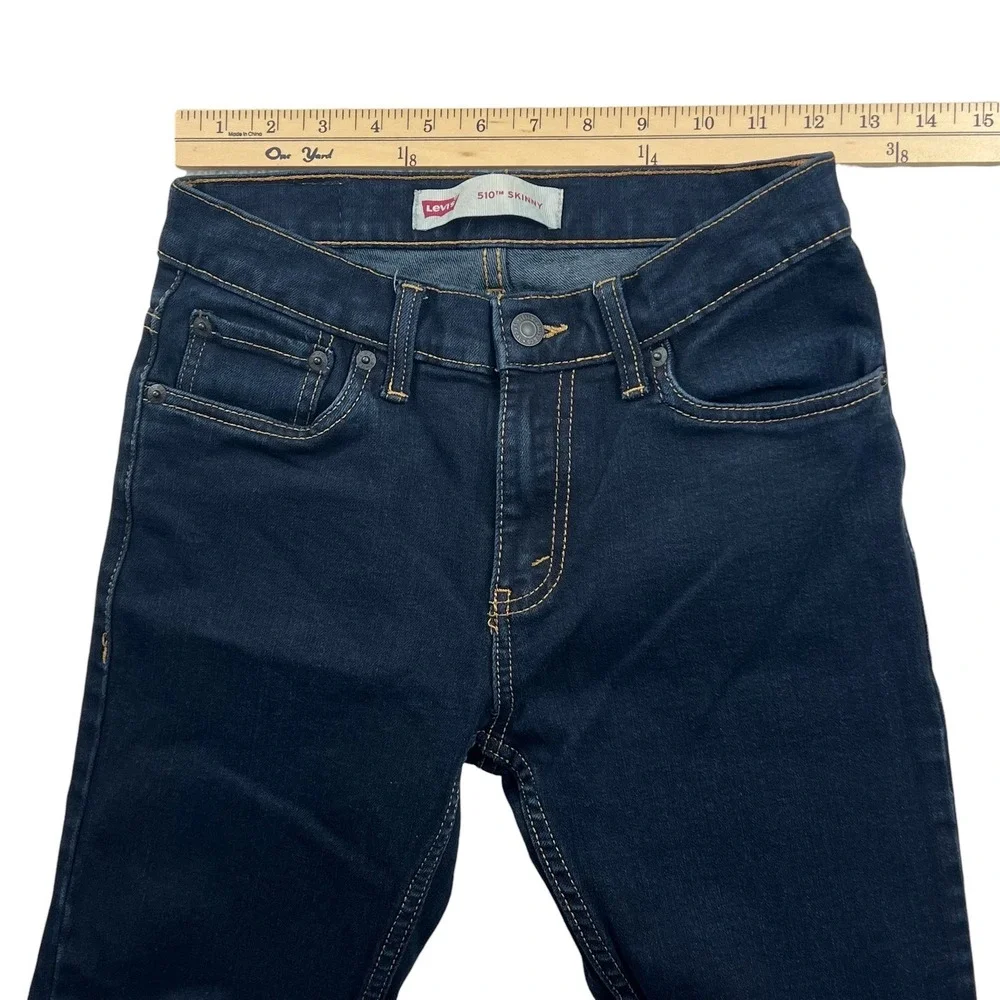 Levi Strauss & Co 510‎ Skinny Dark Wash Denim Jeans Boy's Size 14 Reg W27 L27